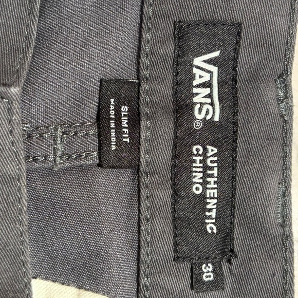VANS Sz 30 Authentic Chino Slim Fit Grey Trousers Extra Button NEW WITH TAGS - Picture 16 of 16